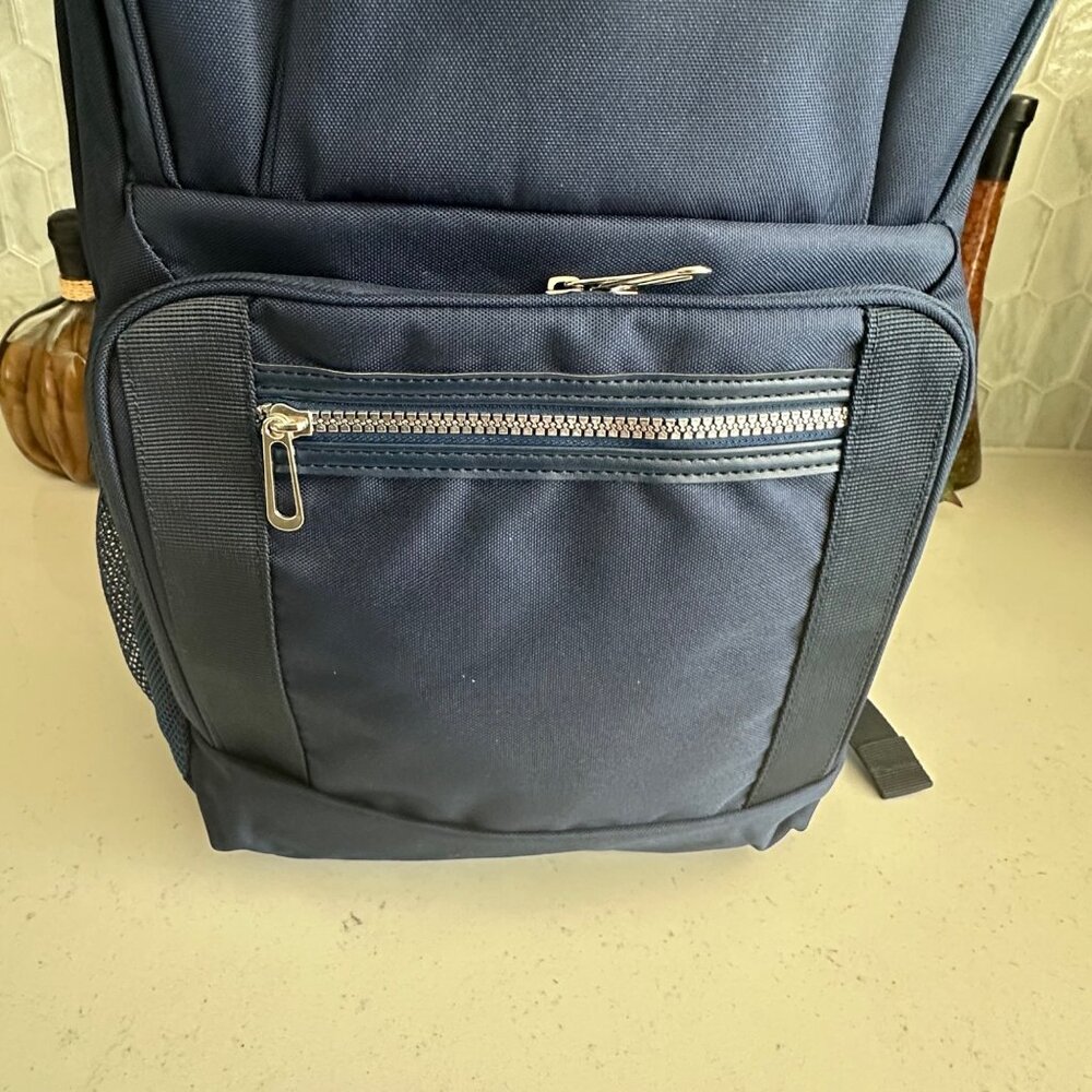 Bella Russo Navy Blue Backpack With Multiple Pockets & Mesh Side Compartments Fo - Picture 5 of 9